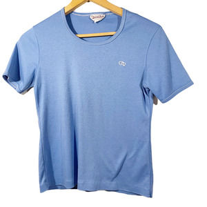 Oscar De La Renta Logo Short Sleeve Tee Blue Women's Size Large